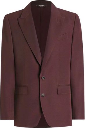 Dolce & Gabbana Single-Breasted Wool Jacket - Heren - Business blazers - Paars - XL - Wol - Kostuums
