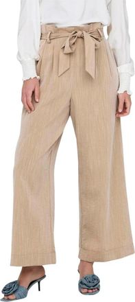 Only Marsa Effen Paperbag Broek - Dames - Wijde Broeken - Beige - XS - Broeken