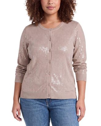 Anne Klein Plus Sequin Cardigan