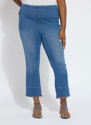 Lyss&eacute; Dara Seamed Hem Crop Denim Curvy