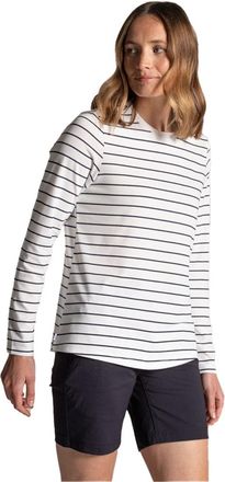 Craghoppers Dames/Dames Akona Gestreept Nosilife T-shirt met lange mouwen (Zeilwit/Blauw marine)
