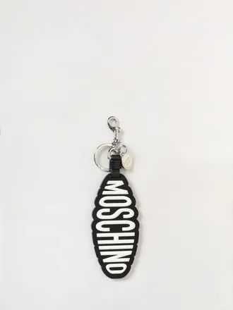 Moschino Brass and Rubber Keychain with Logo