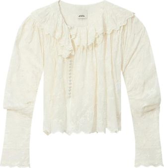 Isabel Marant Zelly Top - Dames - Blouses - Wit - M - Katoen - Overhemden