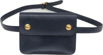 Herm&egrave;s Pre-owned Belt Bags, female, Blue, Size: ONE SIZE Pre-owned Pochette Green Belt Bag