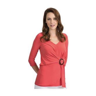 Joseph Ribkoff Overhemden, Dames, Rood, S, Polyester, Stijlvolle Blouse
