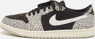 Air Jordan s Black/grey Nubuck And Leather Jordan 1 Retro Low Og Black Cement Sneakers