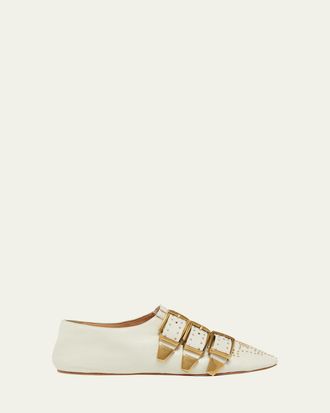Chlo&eacute; Susanna Studded Leather Flats