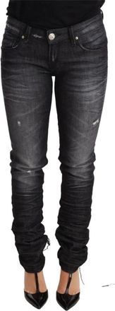 Acht Low Waist Skinny Denim - Dames - Skinny Jeans - Zwart - W26 - Denim - Jeans