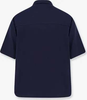 Hev&ograve; Mens Shirt Montursi Linen-Blend Blue