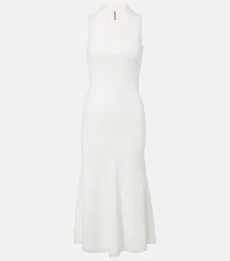 Victoria Beckham Mira ribbed-knit zip-up midi dress