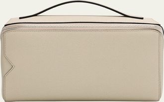 Valextra Mens V-Line Soft Leather Toiletry Bag