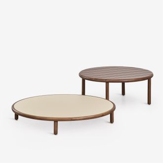 Sklum Set De 2 Mesas De Centro Para Jard&iacute;n Redondas En Madera De Acacia Olivia Sklum