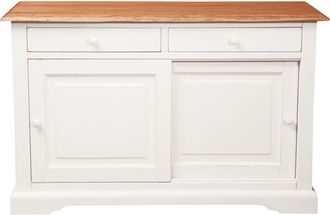 Biscottini International Mesa De Centro De Estilo Country De Madera Maciza De Tilo Armaz&oacute;n Blanco Envejecido Con Plan Acabada Efecto Natural 142x50x90 C