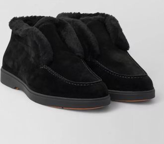 Santoni fortune suede loafers ankle height rubber sole