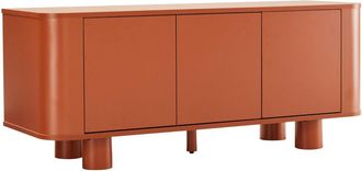 Oviala Mueble TV escandinavo de 3 puertas 120 cm de largo terracota