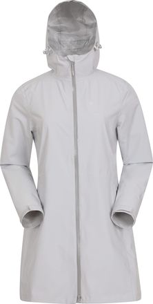 Mountain Warehouse Solstice 2.5 Layer Womens Long Extreme Waterproof Jacket Light Grey (Long) Womens Size 12