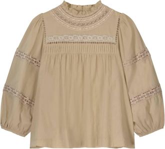 Summum Womens Cotton Voile Top In Alpaca