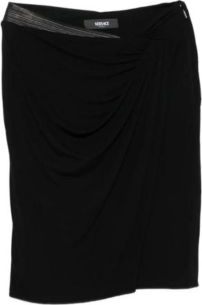Versace Rok Stretch Cr&ecirc;pe Jersey - Dames - Midirokken - Zwart - XS - Rokken