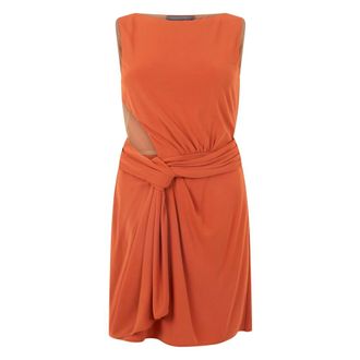 Alberta Ferretti Dress with knot at the waist - female - Alberta Ferretti - Short Dresses - Orange - S - Dresses