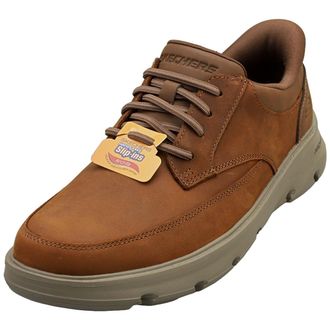 Skechers Mens Arch Fit Garza Rowan Slip-On, Dark Brown Leather / Synthetic, 6.5 UK