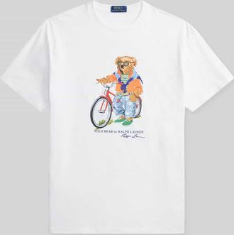 Polo Ralph Lauren Slim Fit T-Shirt mit Polo Bear Print in Weiss, Gr&ouml;&szlig;e XXL