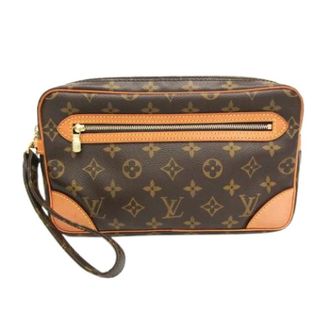 Louis Vuitton Vintage, unisex, Bruin, ONE Size, Pre-owned Coated Canvas Clutch