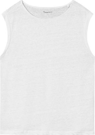 Knowledge Cotton Apparel Loose Fold Up Linen Top f&uuml;r Damen | wei&szlig;