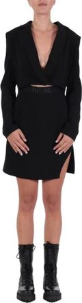 Pinko Alexandra V-neck Jurk - Dames - Korte kleedjes - Zwart - 2XL - Kleedjes