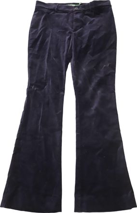 Ralph Lauren Velvet Trousers in Navy Blue Cotton