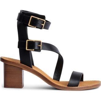 Zadig&Voltaire Cecilia Caprese Block Heel Strappy Sandal in Noir at Nordstrom Rack, Size 41