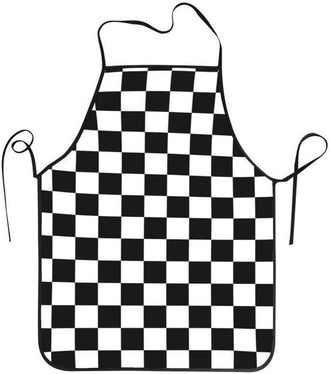 OEM Delantal De Chef, A Cuadros, Blanco Y Negro, Ajustable, Delantal De Cocina Profesional, Delantal Dom&eacute;stico, 5272 Cm