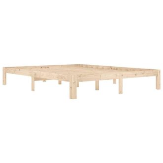 Berkfield Home Beautiful Bed Frame Solid Wood Pine 160x200 cm in Light Tan