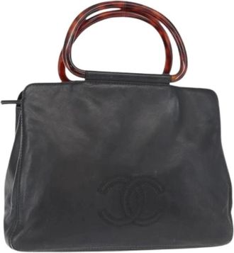 Chanel Pre-owned Handbags, female, Black, Size: ONE SIZE Pre-owned Leather Handbag