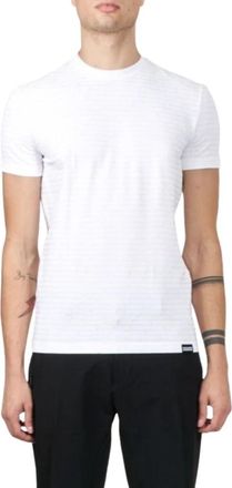 Dsquared2 T-shirt met ronde hals - Heren - T-shirts - Wit - L - Katoen - Tops