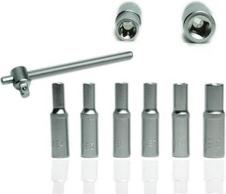 Trade Shop Trade Shop - Set 7pz 6 Chiavi Bussola Torx 1/4 Scanalati Striscia Clip Millerighe Chiavino