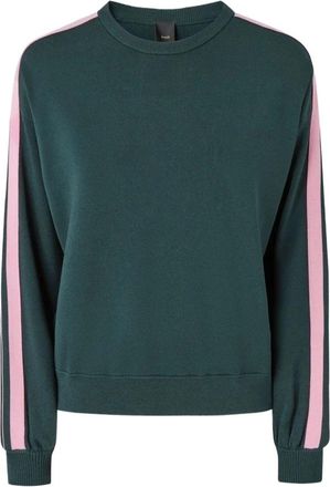 Pinko Sportieve sweater met Love Birds logo - Dames - Sweatshirts - Groen - M - Nylon - Hoodies & sweatvesten