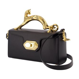 Lanvin Womens Top Handle Bag Black Calfskin