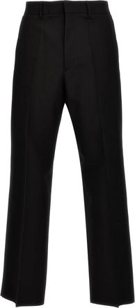 Valentino Garavani Pantalone - Heren - Straight fit broeken - Zwart - L - Wol - Broeken
