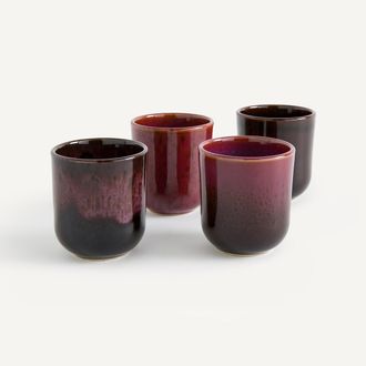 AM.PM Set van 4 helder geglazuurde aardewerk kopjes, Zouro