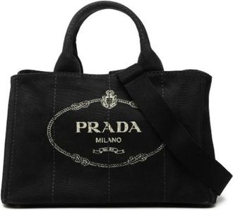 Prada Pre-owned Tote Bags, female, Black, Size: ONE SIZE Pre-owned Vintage Canvas Tote Bag