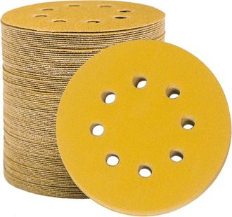 OEM Discos De Lija De 125 Mm, 100 Discos De Lija, Almohadillas De Lijado Redondas De 8 Agujeros, Grano 150 Para Lijar, Pulir Y Eliminar &Oacute;xido