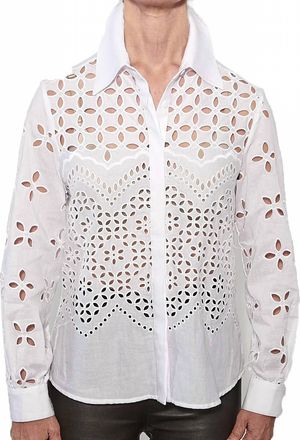 Marie Merci&eacute; Olivia Button Down Blouse In White