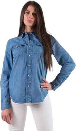 Ralph Lauren Western Denim Overhemd - Dames - Spijkeroverhemden - Blauw - L - Denim - Overhemden