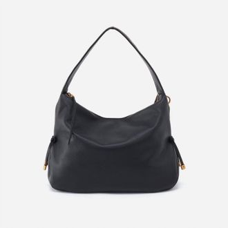 Hobo Womens Shoulder Bag In Pebbled Leather Black