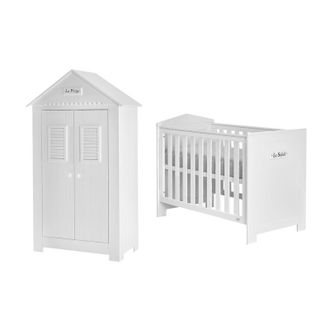 OEM Lit B&eacute;b&eacute; Et Armoire Pinio Marsylia Mdf Blanc