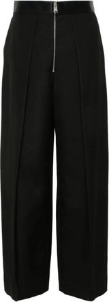 Khaite Wijde broek - Dames - Wijde Broeken - Zwart - XS - Satijn - Broeken
