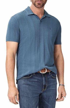 John Varvatos Leonardo Johnny Collar Polo in Oiled Blue at Nordstrom, Size X-Large