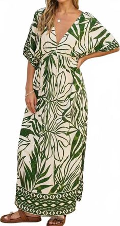 Dress Forum Take Me Away Double Plunge Maxi Dress In Ibizia