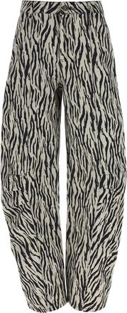 Rotate BlackWhite Printed Twill Cargo pants