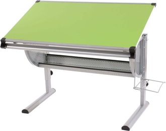 Hhg Scrivania banco scuola con sottobanco Oxford multiregolabile disegno 68x118x62-92cm verde